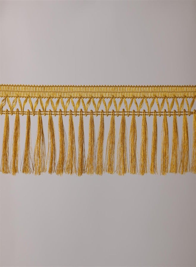 PREMDAS LACES Premdas lace Tassel Fringe Sequence Lace Border for Dresse, Saree, Lehenga, Dupatta, Bag, Craft and Decorations Colour (9 Metre) (Mustard) - Image 3